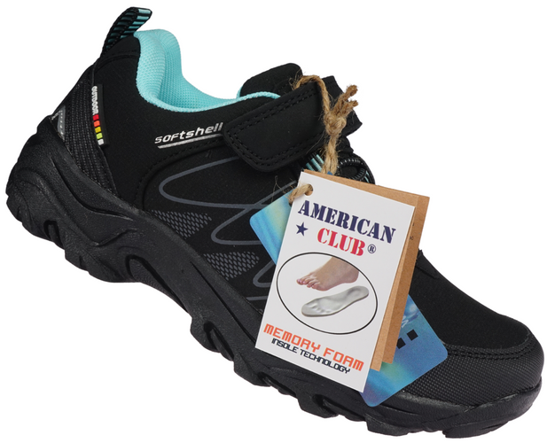 American Club CWT-257 children's sports shoes black-pink and black-turquoise size 32-36
