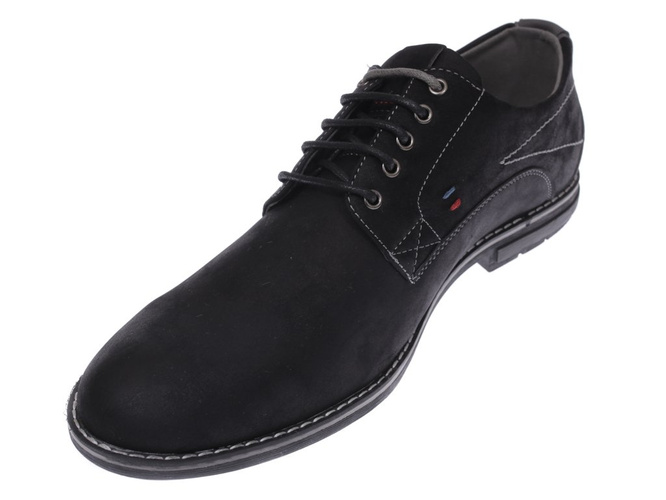 Black men's shoes Skotnicki MP-4-7002bBLGY size 40-43