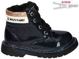 Buty zimowe dziecięce American Club BES-139 różowe i czarne rozm.25-29