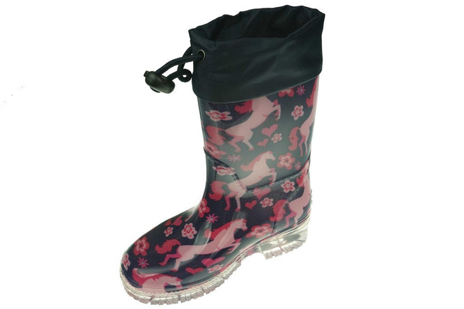 Children's rubber boots LaNo CFMTT-09PINA navy blue-pink size 30-35