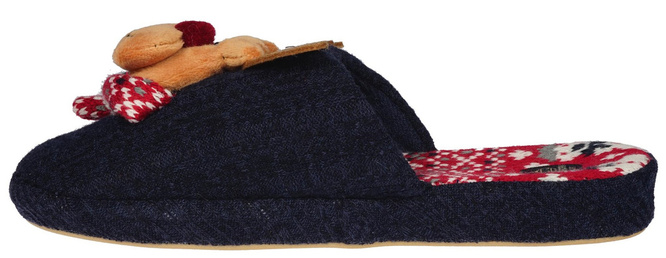 American Club DSL-11 women's textile slippers, green and navy blue, sizes 37-41