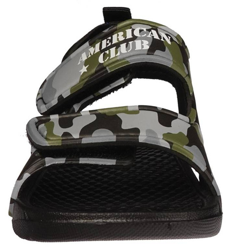 American Club BNH-70 children's pool slippers, green and gray, sizes 24-28