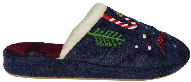 American Club DSL-12 women's textile slippers, red and navy blue, sizes 37-41