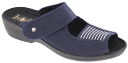 Pantofle tekstylne damskie Skarbek D334GR granatowe rozm.36-41