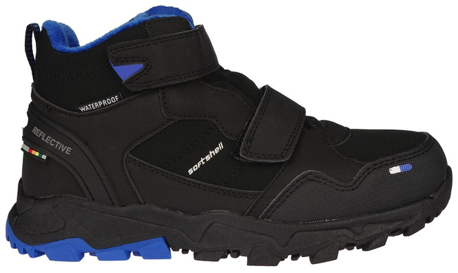 Buty zimowe dziecięce American Club CHL-105 czarno-czerwone i czarno-niebieskie rozm.32-36