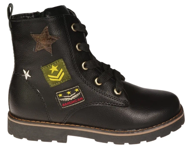 Children's winter shoes American Club BAB-17182E black and navy blue, size 27-31