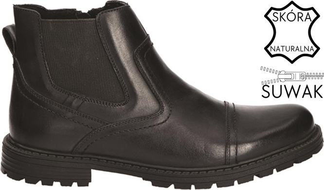 Sztyblety męskie American Club MCY-131 czarne i brązowe rozm.41-45