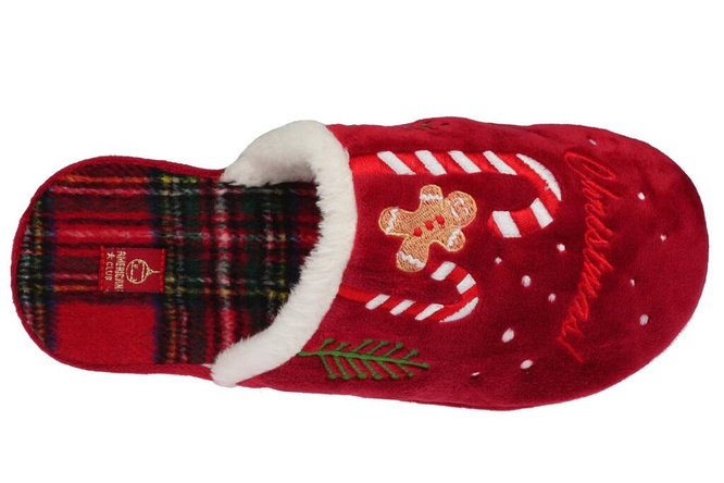 American Club DSL-12 women's textile slippers, red and navy blue, sizes 37-41