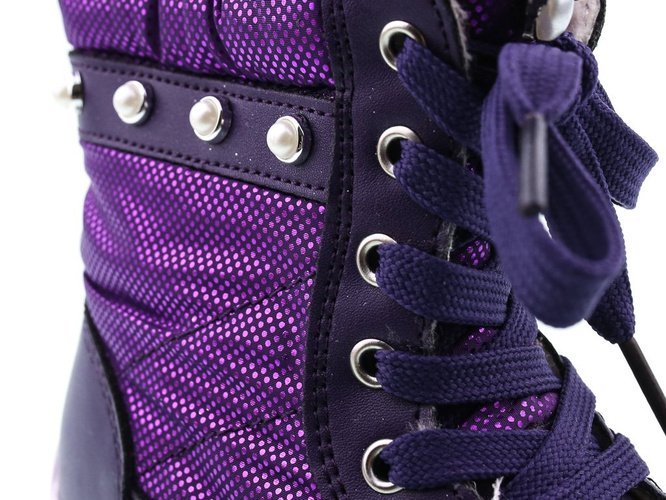 Children's purple snow boots Clibee AH703-6PU, size 22-27
