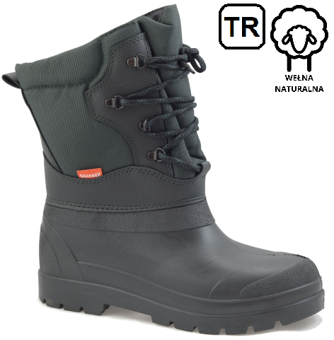 Śniegowce męskie Skarbek M040 czarno zielone rozm.41-47