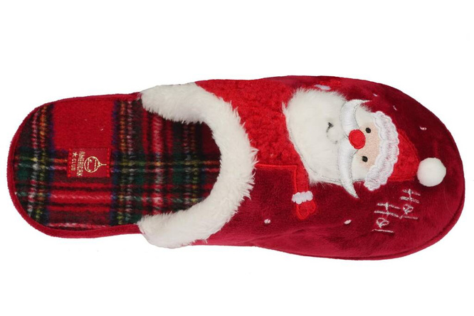 American Club DSL-12 women's textile slippers, red and navy blue, sizes 37-41