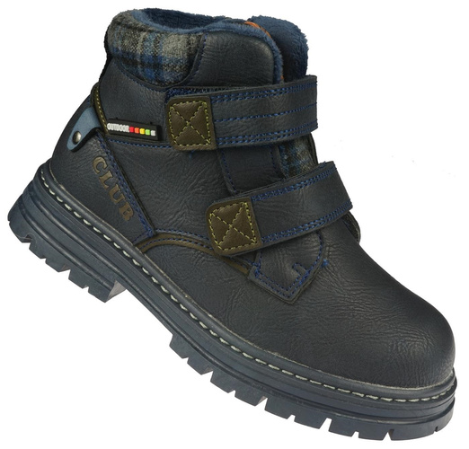 American Club BXD-103 children's winter shoes, black and camel, sizes 29-33