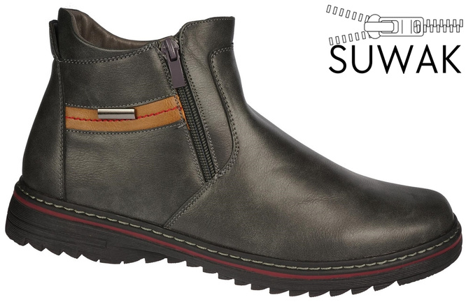 Men's winter shoes Skotnicki MB-4-G602GY gray size 41-46