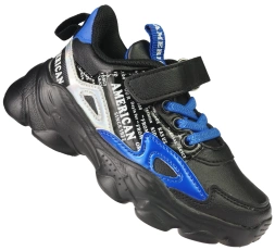 Buty sportowe dziecięce American Club BBD-04 niebieskie i czerwone holograficzne rozm.27-31