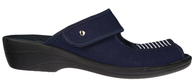 Pantofle tekstylne damskie Skarbek D334GR granatowe rozm.36-41
