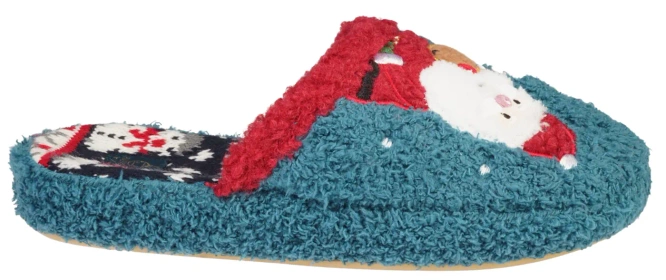 Pantofle tekstylne damskie American Club DSL-21 czarne i turkusowe rozm.37-41