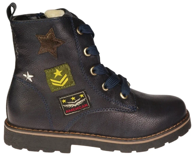 Children's winter shoes American Club BAB-17182E black and navy blue, size 27-31