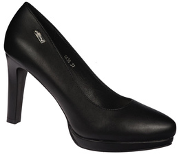 Sergio Leone D1438CZPU women's high heels, black, sizes 36-40
