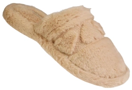 Pantofle damskie Meteor DV269 WYTŁOCZKA camelowe rozm.36-40