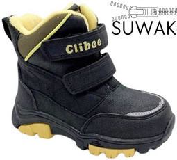 Children's transitional shoes Clibee AH-261 BLYE black and yellow size 21-26