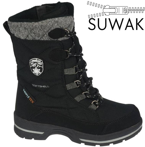 American Club CSN-14 children's winter shoes, size 32-36, navy blue and black