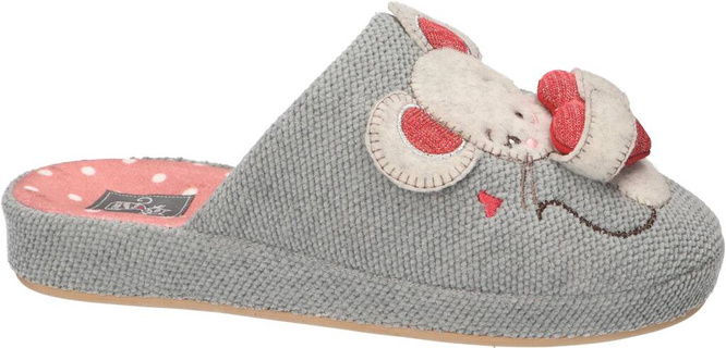 American Club DSL-10 women's textile slippers, gray and pink, sizes 37-41