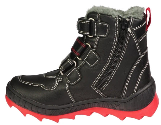 Children's winter shoes American Club B-86831 black and navy blue, size 24-28