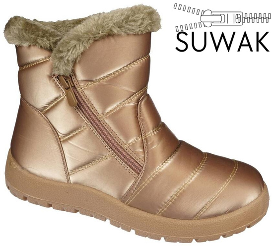 Women's snow boots Skotnicki DB-3-0301GO gold size 36-41