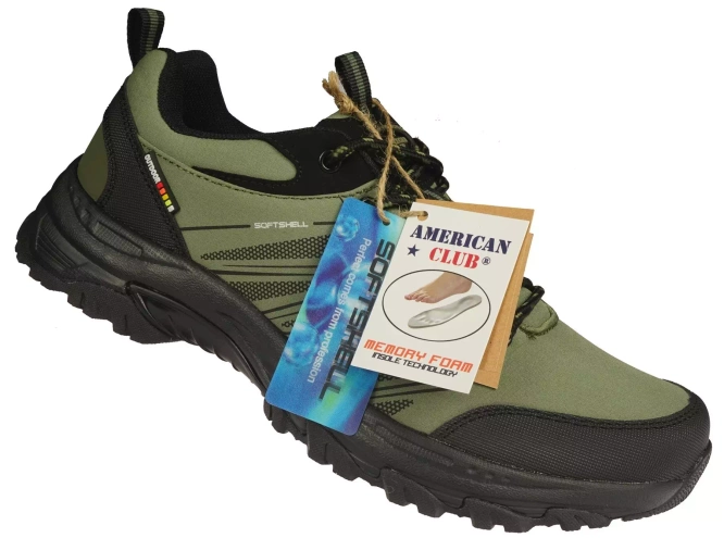 Buty sportowe męskie American Club MWT-254 czarne i khaki rozm.40-43