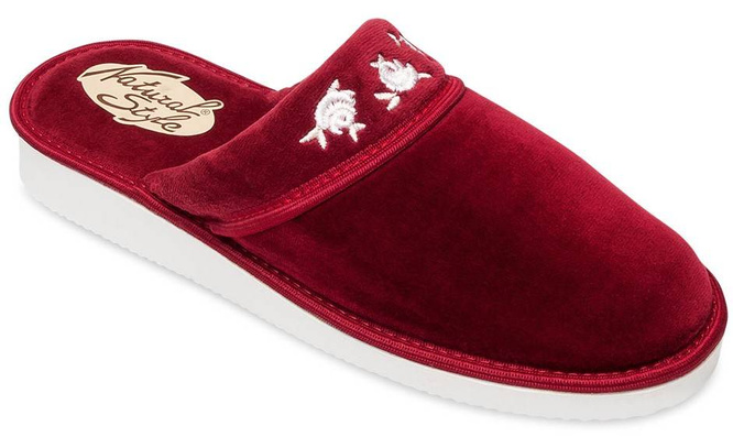 Pantofle damskie Meteor RV059 HALINA granatowe i bordowe rozm.36-40