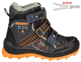 Buty zimowe dziecięce American Club B-87326 popielate i czarne rozm.24-28