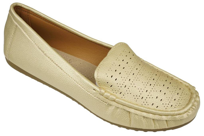 Mokasyny damskie SABATINA DYSD422-KGO złote rozm.36-41