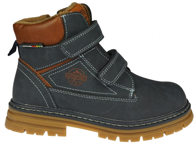 Buty zimowe dziecięce American Club BXD-100 granatowe i camelowe rozm.28-32