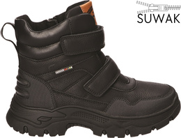 American Club Children’s Winter Boots CXD-158 – Black & Khaki, Sizes 34–38