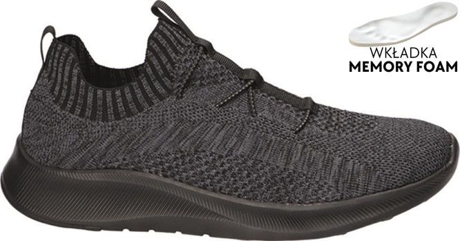 Buty sportowe męskie American Club MWT-199 czarne i szare rozm.41-46
