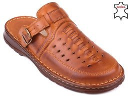 Men's slippers Łukpol R803-1KO cognac size 40-46