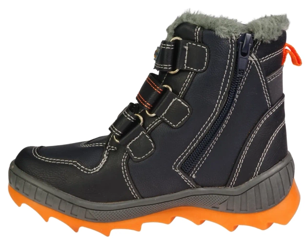 Children's winter shoes American Club B-86831 black and navy blue, size 24-28