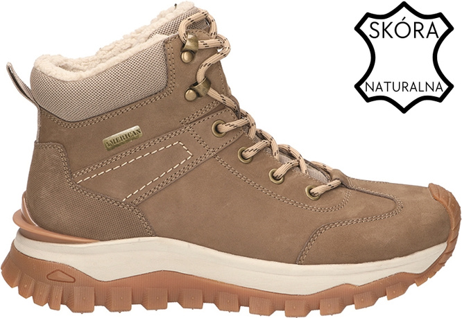 American Club Youth Winter Hiking Boots DCY-158 – Black & Beige (Sizes 37–41)