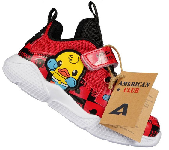 Buty sportowe dziecięce American Club BBD-23 czarne i czerwone rozm.25-30