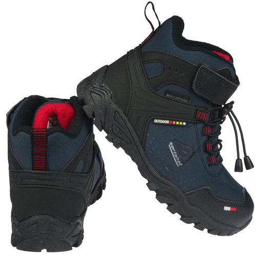 American Club CWT-65 children's winter shoes, black and navy blue, size 32-36