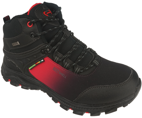 Buty zimowe męskie Badoxx MLXC-8292WBLRE czarno-czerwone  rozm.41-46
