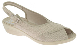 Pantofle tekstylne damskie Skarbek D406 beżowe rozm.36-41
