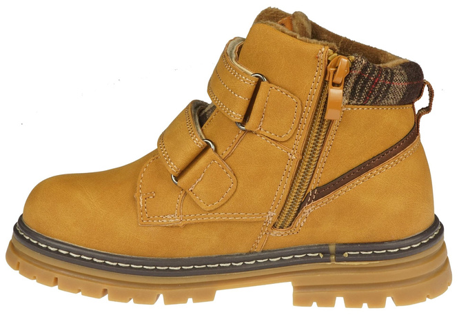 Buty zimowe dziecięce American Club BXD-103 czarne i camelowe rozm.29-33