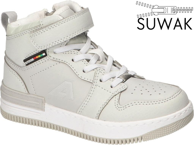 American Club CES-103 white and gray children's winter shoes, size 32-36