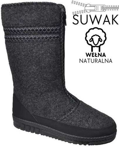 Bambosze damskie Skarpol 218 VALA szare rozm.38-42