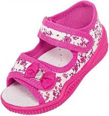 Tenisówki dziecięce Viggami HANIA KWIATKI różowe rozm.20-25