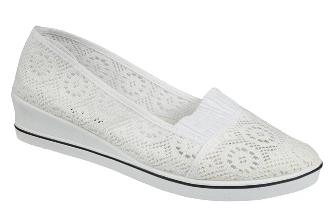 Women's Bella Paris DCB930-D-9WH white sneakers, size 39-43