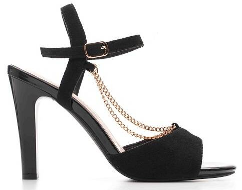 Sergio Leone DSK925CZZLMI women's high heels, black, sizes 36-40