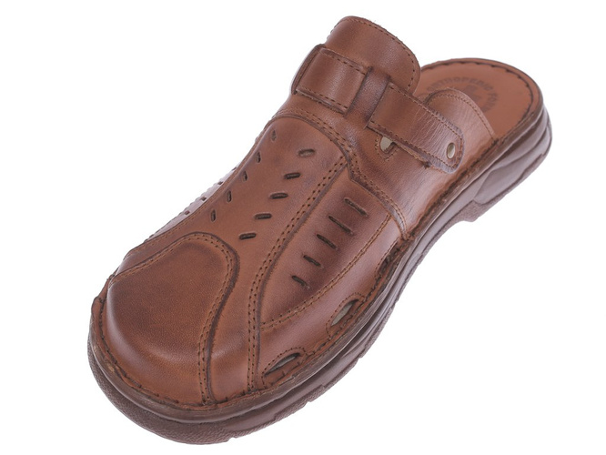 Łukpol M861KO cognac men's slippers, size 41-46