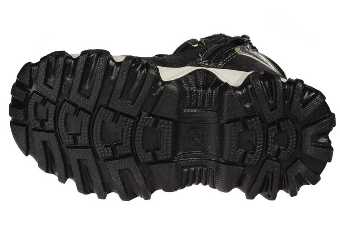 Children's winter shoes Clibee AH-260GUBL gray and black holographic sizes 22-27